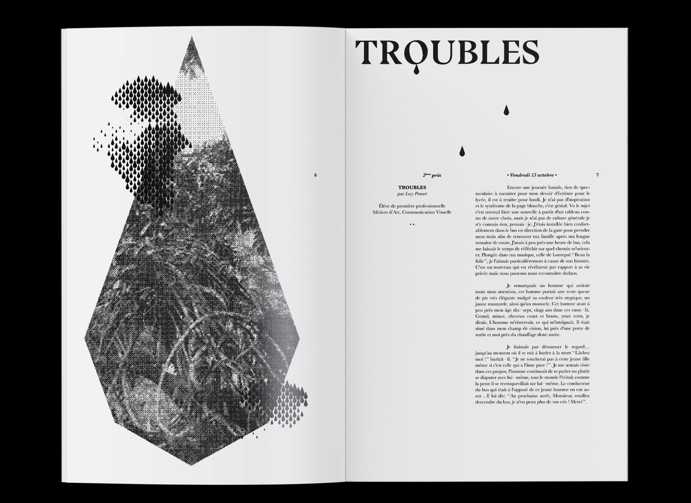 Nouvelles Fantastiques 1 Double page de la mise en page des Nouvelles Fantastiques.