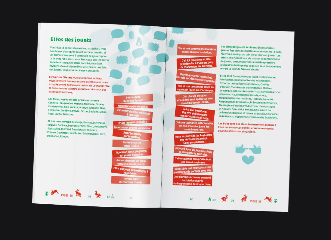 Double page de la mise en page de Solsticia Détective.