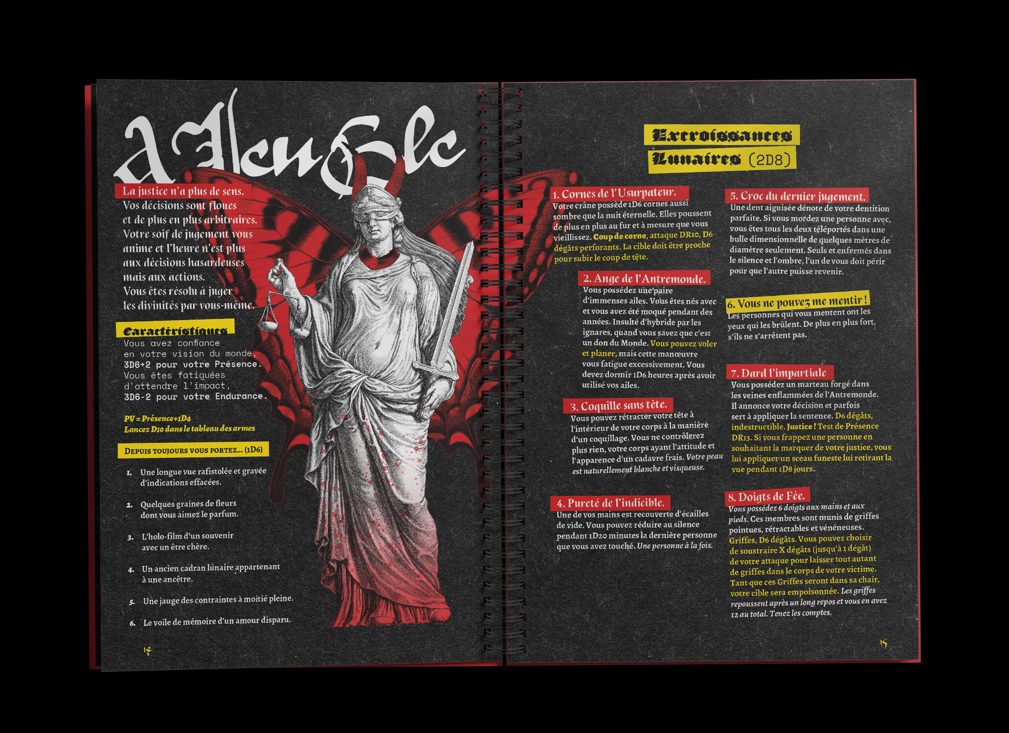 Selene Oscure 3 Double page de la mise en page de Selene Oscure.