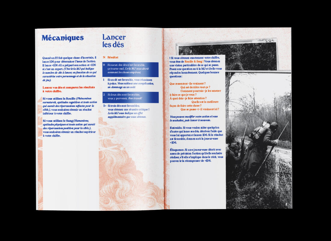 Double page de la mise en page de Rouille & Sang.