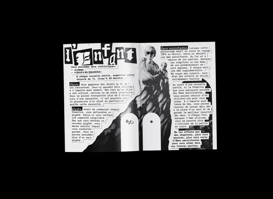 Double page de la mise en page de Déicide.