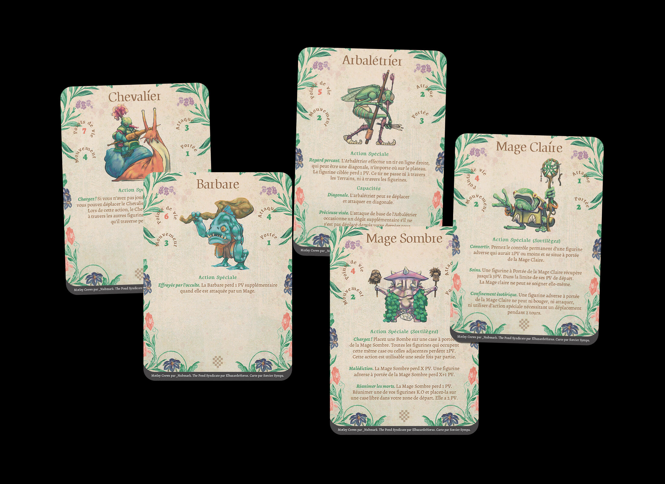 5 cartes du jeu Motley Crews